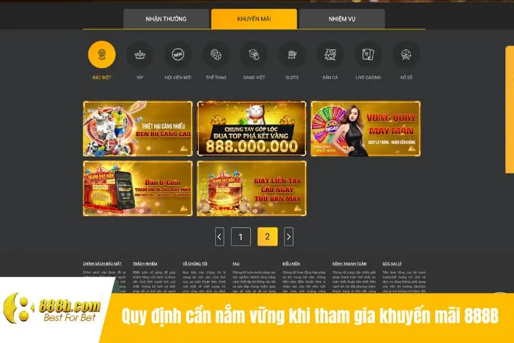 Quy định cần nắm vững khi tham gia khuyến mãi 888B
