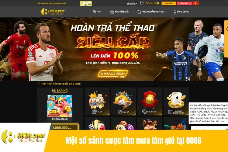 Một số sảnh cược làm mưa làm gió tại 888B